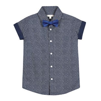 Boys' navy shirt with a bow tie